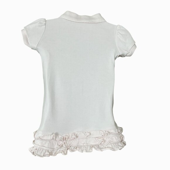 Ralph Lauren Ruffled SS Polo Dress Infant Girl Embroidered Polo Players 6M - Picture 3 of 8